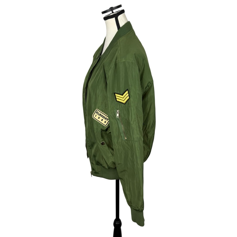Chocolate USA Patch Bomber Jacket Olive Green Var… - image 4